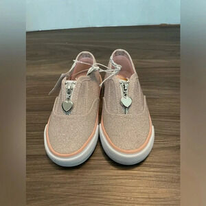 US Sports Baby Toddler Girls’ Sparkling Pink Slip On Zipper Sneaker Shoes Size 8